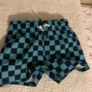 Cat & Jack infant Blue and Teal Checkered Swim Shorts